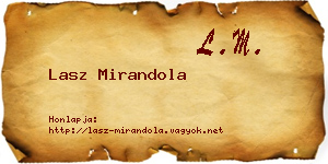 Lasz Mirandola névjegykártya